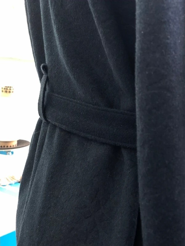  پالتو فوتر سرمه ای دور کمر 